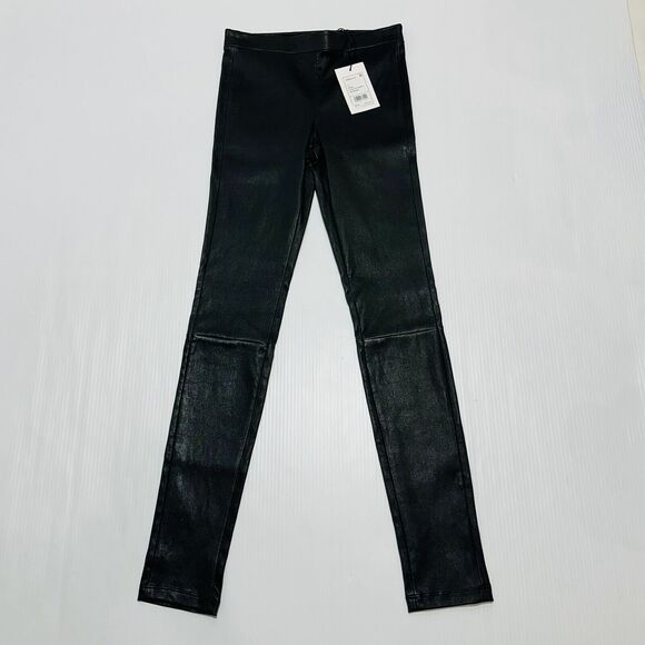 Theory Adbelle L2 Leggings Size 2 Black Leather Mid-Rise Skinny Leg NWT $995 - Picture 8 of 15